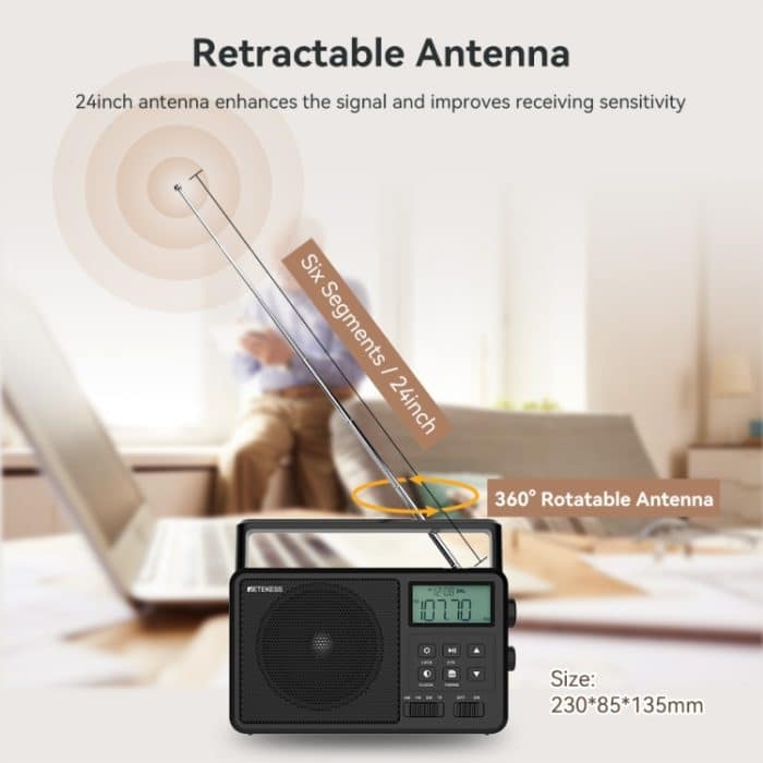 Retekess TR638 LCD-Digitalanzeige Vollband-Bluetooth-FM-Radio unterstützt externe Antenne, TR638 (US Plug), TR638 (EU Plug) – Bild 9