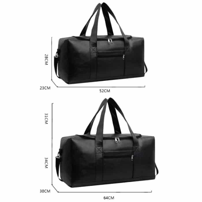 Große Business-Handtasche für Herren, für kurze Reisen, wasserdichte Ledergepäcktasche, Small Black, Small Brown, Large Black, Large Brown – Bild 6