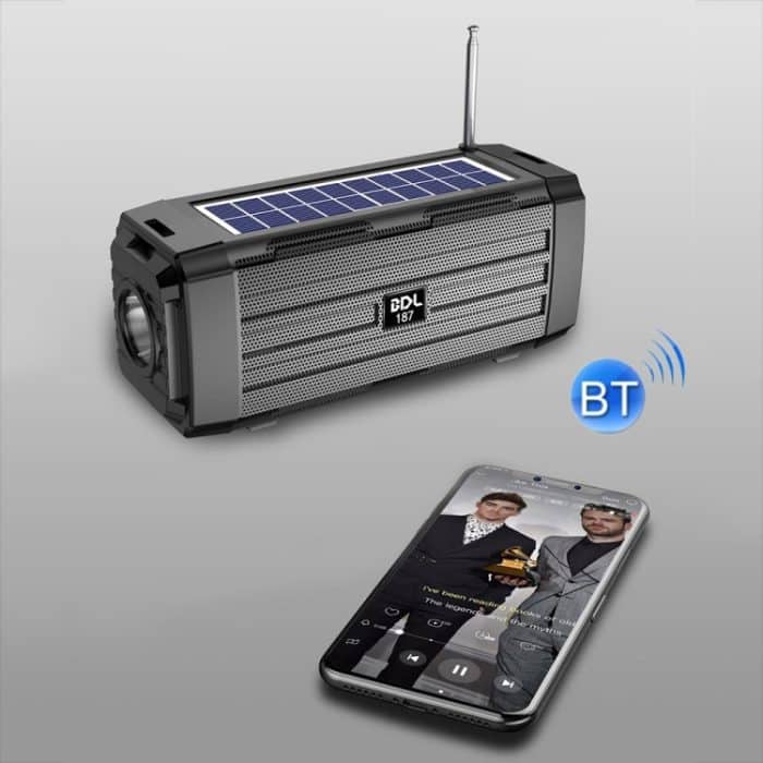 BDL-187 LED-Licht Solar Wireless Bluetooth Lautsprecher Tragbares Outdoor Camping FM Radio – Bild 7