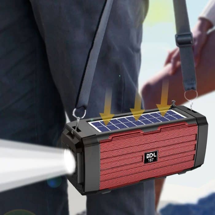 BDL-187 LED-Licht Solar Wireless Bluetooth Lautsprecher Tragbares Outdoor Camping FM Radio – Bild 9