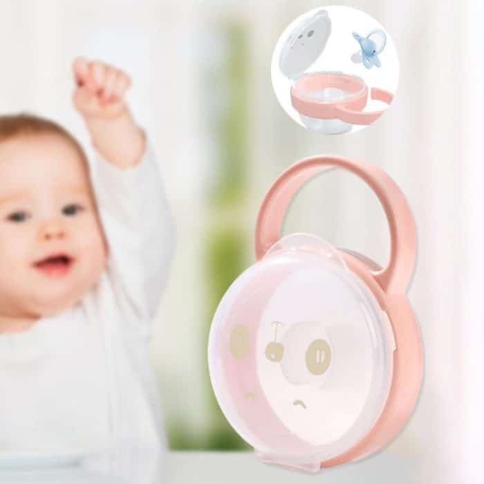 Baby Cartoon Panda Schnuller Aufbewahrungskoffer Tragbarer Schnuller Transparente Staubbox – Bild 2