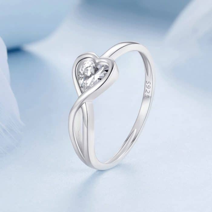 S925 Platinierter Unendlich-Loop-Liebesring – Bild 2