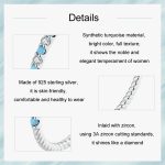 S925 Sterling Silber Platin Zirkon Vintage Blau Türkis Ring – Bild 4