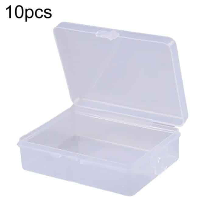 10 stücke Rechteck Kunststoff Transparent Lagerung Box Mit Deckel Staubdicht Ohrring Ring Schmuck Lagerung Box – Bild 1