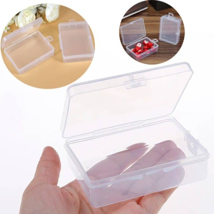 10 stücke Rechteck Kunststoff Transparent Lagerung Box Mit Deckel Staubdicht Ohrring Ring Schmuck Lagerung Box – Bild 3