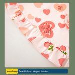 Kinder Sommer Ärmellose Lätzchen Blumen Essen Reversible Kleidung, Love, Peach, Yellow Sunflower, Pink Sunflower, Cherry, Green Flower – Bild 3