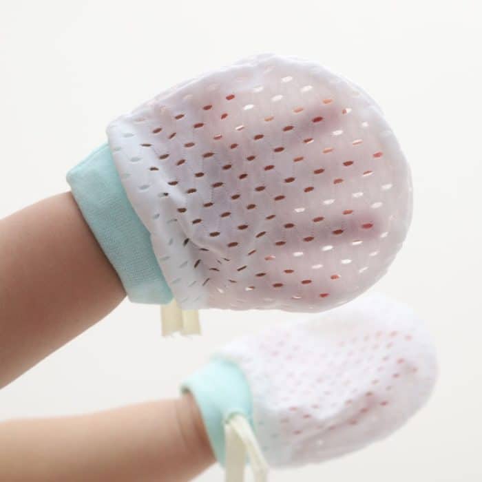 Neugeborenen Baby Anti-Kratz Mesh Fäustlinge Sommer Atmungsaktive Elastische Schnürung Verstellbare Handschuhe, For 0-18 Months (Pink), For 0-18 Months (Yellow), For 0-18 Months (Blue), For 0-10 Months (Pink), For 0-10 Months (Yellow)... – Bild 2