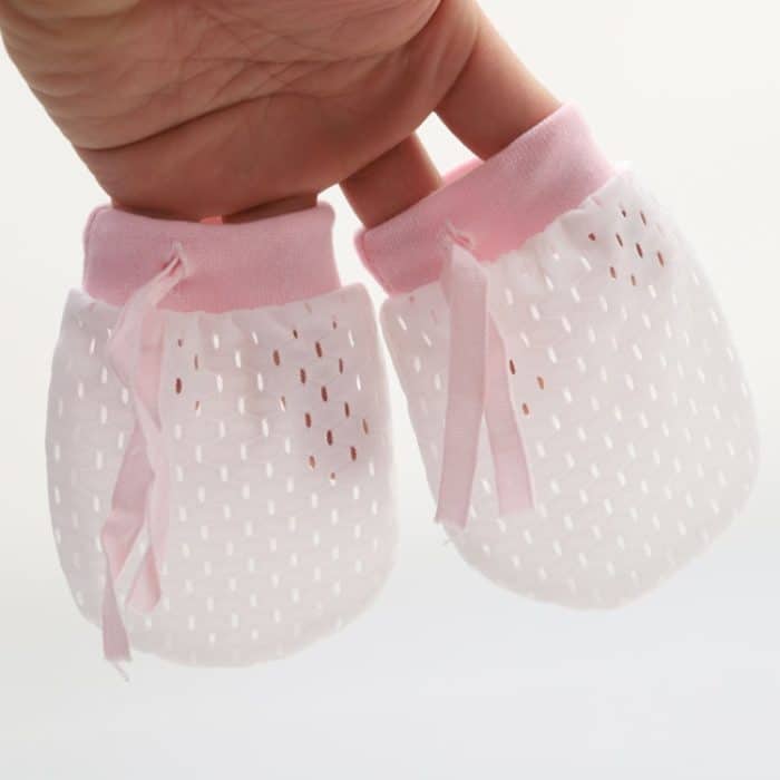 Neugeborenen Baby Anti-Kratz Mesh Fäustlinge Sommer Atmungsaktive Elastische Schnürung Verstellbare Handschuhe, For 0-18 Months (Pink), For 0-18 Months (Yellow), For 0-18 Months (Blue), For 0-10 Months (Pink), For 0-10 Months (Yellow)... – Bild 4