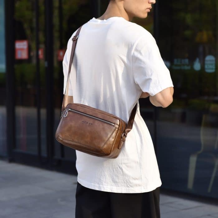 WEIXIER D523 Herren Umhängetasche mit großem Fassungsvermögen, einzelne Schultertasche, lässige Messenger-Handtasche aus PU – Bild 11