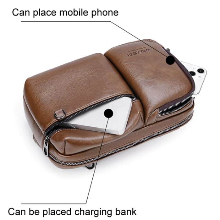 WEIXIER D401 Herren Umhängetasche mit großem Fassungsvermögen, einzelne Schultertasche, lässige Messenger-Handtasche aus PU – Bild 4