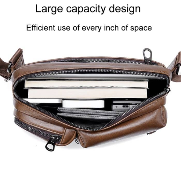 WEIXIER D401 Herren Umhängetasche mit großem Fassungsvermögen, einzelne Schultertasche, lässige Messenger-Handtasche aus PU – Bild 5