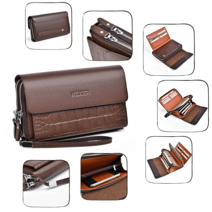 WEIXIER W129 Herren-Clutch mit Magnetschnalle und Diebstahlschutz, große Kapazität, Geldbörse für mehrere Karten – Bild 4
