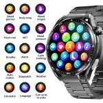 F200 Smart Health Watch EKG Elektrokardiogramm Blutzuckerüberwachung 1,55 Zoll runder Bildschirm, Black Silicone, Black Leather, Black Brown Leather, Black Milan, Black 3-Beads Steel, Black Bamboo, Black Gray Silicone – Bild 5