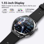 F200 Smart Health Watch EKG Elektrokardiogramm Blutzuckerüberwachung 1,55 Zoll runder Bildschirm, Black Silicone, Black Leather, Black Brown Leather, Black Milan, Black 3-Beads Steel, Black Bamboo, Black Gray Silicone – Bild 6