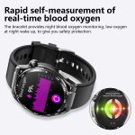 F200 Smart Health Watch EKG Elektrokardiogramm Blutzuckerüberwachung 1,55 Zoll runder Bildschirm, Black Silicone, Black Leather, Black Brown Leather, Black Milan, Black 3-Beads Steel, Black Bamboo, Black Gray Silicone – Bild 7