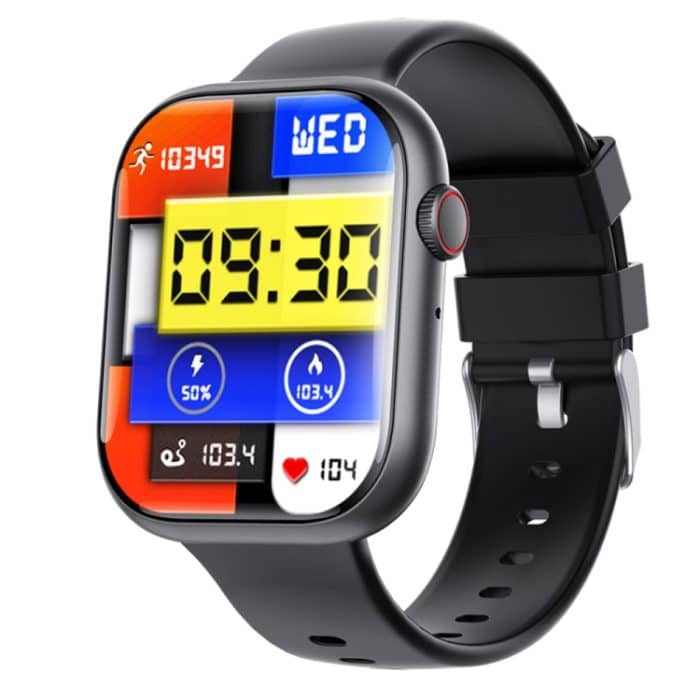 F70 2,1-Zoll-Bildschirm Smart Watch mit Blutzucker-/Blutsauerstoffüberwachung / SOS-Alarm / über 100 Sportmodi, Black Silicone, Black Pink, Black Gray, Black 3-bead Steel, Black Milan, Black Leather, Black Brown Leather, Black Bamboo, Black SIlver 3-bead – Bild 1