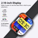 F70 2,1-Zoll-Bildschirm Smart Watch mit Blutzucker-/Blutsauerstoffüberwachung / SOS-Alarm / über 100 Sportmodi, Black Silicone, Black Pink, Black Gray, Black 3-bead Steel, Black Milan, Black Leather, Black Brown Leather, Black Bamboo, Black SIlver 3-bead – Bild 6