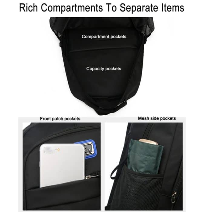 Männer Rucksack Nylon Oxford Knapsack große Kapazität Student Schultasche – Bild 6