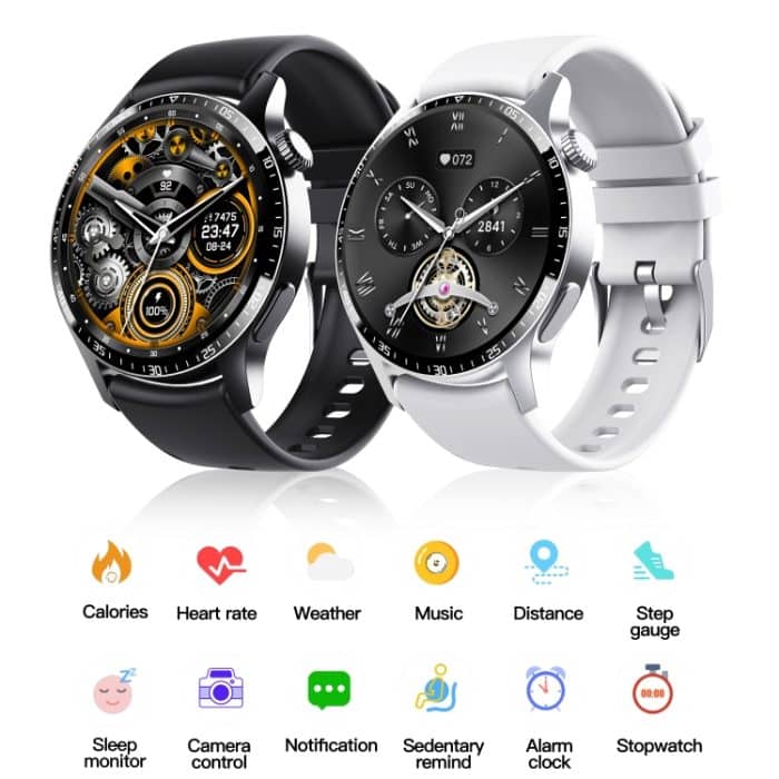 F207 Smart Watch 1,35 Zoll schmaler Bildschirmrand unterstützt Bluetooth-Anrufe / 24-Stunden-Gesundheitsüberwachung / über 150 Sportmodi, Black Silicone, Silver Gray Silicone, Black Milan, Silver Milan, Black 3-Beads Steel, Silver 3-Beads Steel... – Bild 2