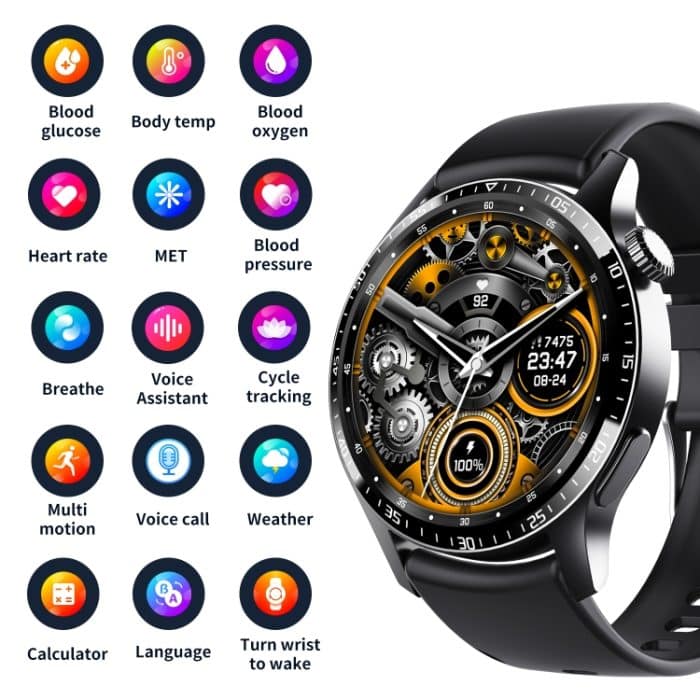 F207 Smart Watch 1,35 Zoll schmaler Bildschirmrand unterstützt Bluetooth-Anrufe / 24-Stunden-Gesundheitsüberwachung / über 150 Sportmodi, Black Silicone, Silver Gray Silicone, Black Milan, Silver Milan, Black 3-Beads Steel, Silver 3-Beads Steel... – Bild 7
