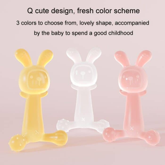 Bunny Baby Beißring BPA FREI Food-Grade Silikon Beißring Infant Zahnen Stick Anti-essen Hand, Nano Color, Pink, Transparent, With Box Nano Color, With Box Pink, With Box Transparent – Bild 4