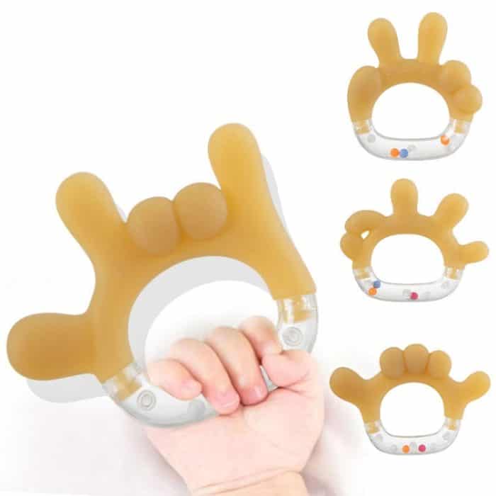 Rassel Baby Beißring beruhigende Schnuller Zahnen Stick Neugeborenen Anti-Essen Hand Silikon Spielzeug, 666 Gesture, Rock Gesture, OK Gesture, Yeah Gesture, Yeah Gesture+Box, 666 Gesture+Box, OK Gesture+Box, Rock Gesture+Box – Bild 2