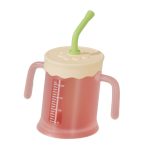 Baby Trinkbecher Schrägmund Becher Kinder Trinkhalm Wasserbecher