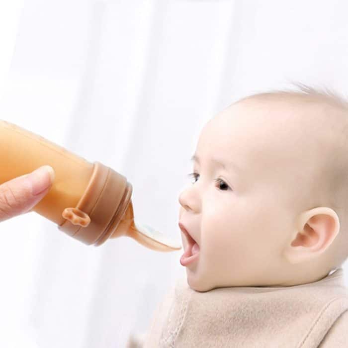 Tragbarer Mehrzweck-Babynahrungsfütterungslöffel Obst-Gemüse-Silikon-Fütterungsschnullerflasche – Bild 11