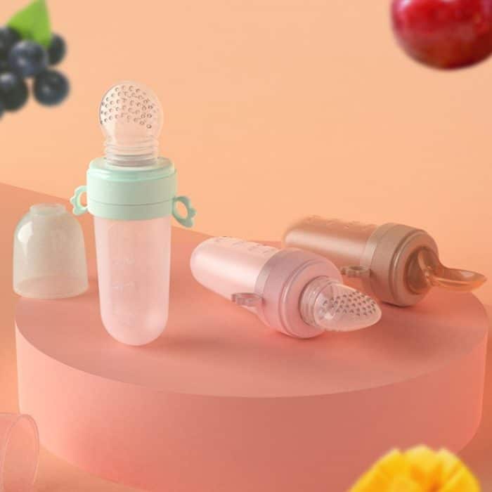 Tragbarer Mehrzweck-Babynahrungsfütterungslöffel Obst-Gemüse-Silikon-Fütterungsschnullerflasche – Bild 3