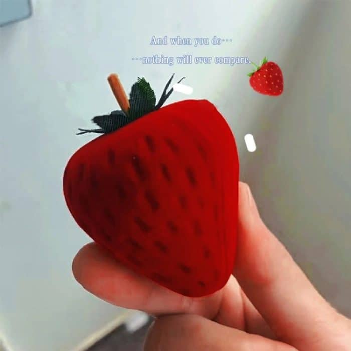 Ringschatulle im Erdbeer-Design, Mini-Schmuck-Organizer – Bild 3