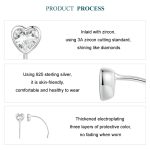 S925 Sterling Silber Verspielte Herz Zirkon Ohrringe – Bild 4