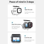 Für Insta360 Ace Pro Kamera TELESIN 45m Wasserdichte Fall Unterwasser Tauchen Gehäuse Abdeckung – Bild 8