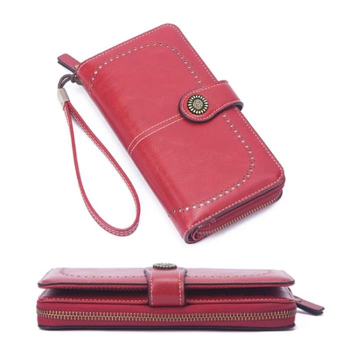 Damen Clutch mit Reißverschluss und langer Geldscheinklammer – Bild 4