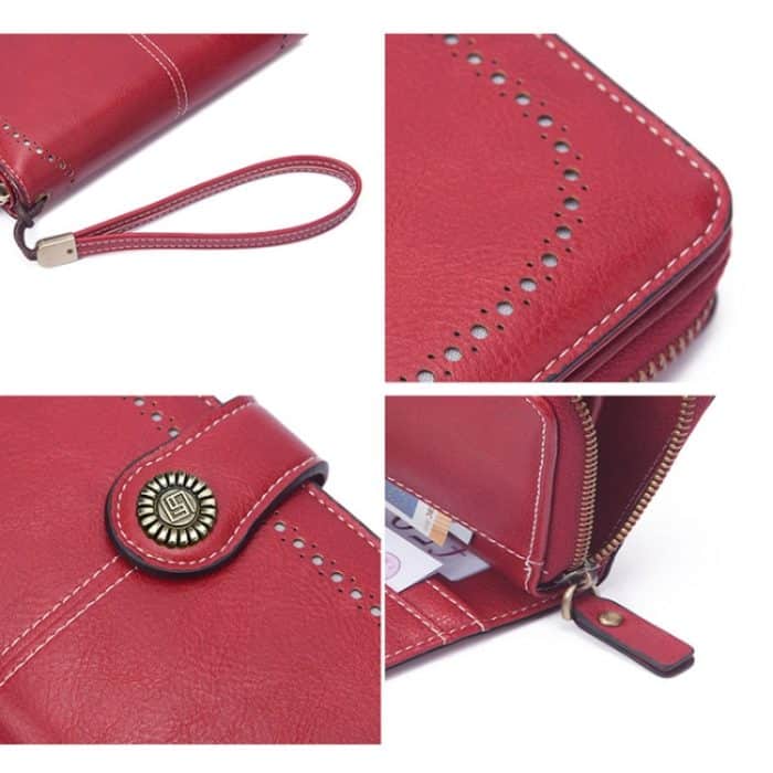 Damen Clutch mit Reißverschluss und langer Geldscheinklammer – Bild 5