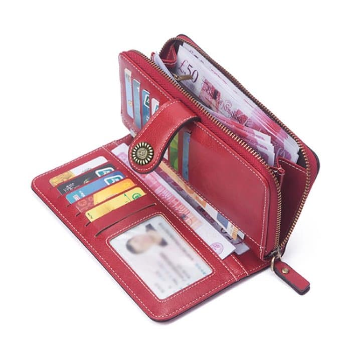 Damen Clutch mit Reißverschluss und langer Geldscheinklammer – Bild 7