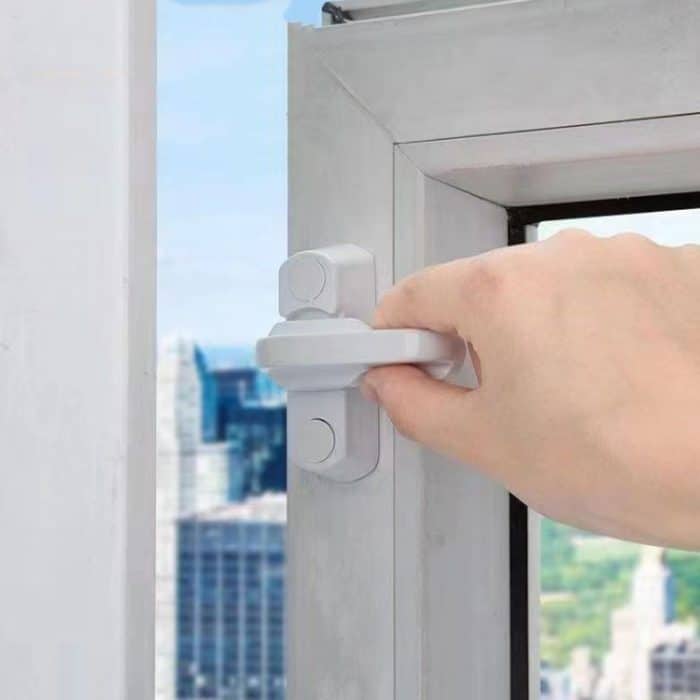 T-Typ Fensterschloss Kunststoff Stahl Haspe Sicherheit Anti-Diebstahl Türschloss, 2pcs – Bild 2