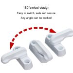 T-Typ Fensterschloss Kunststoff Stahl Haspe Sicherheit Anti-Diebstahl Türschloss, 2pcs – Bild 3