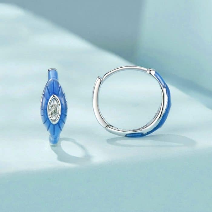 S925 Platinierte Vintage Teufelsaugen-Ohrringe – Bild 3