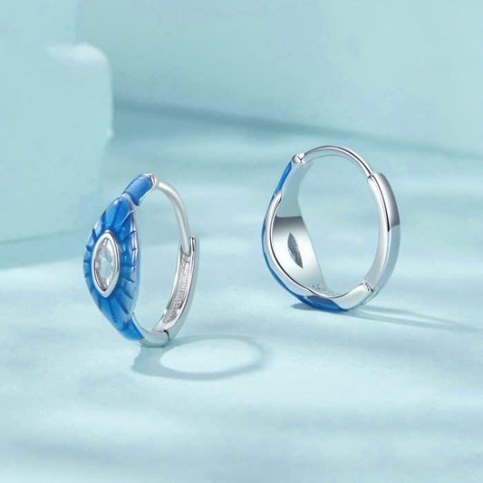 S925 Platinierte Vintage Teufelsaugen-Ohrringe – Bild 4