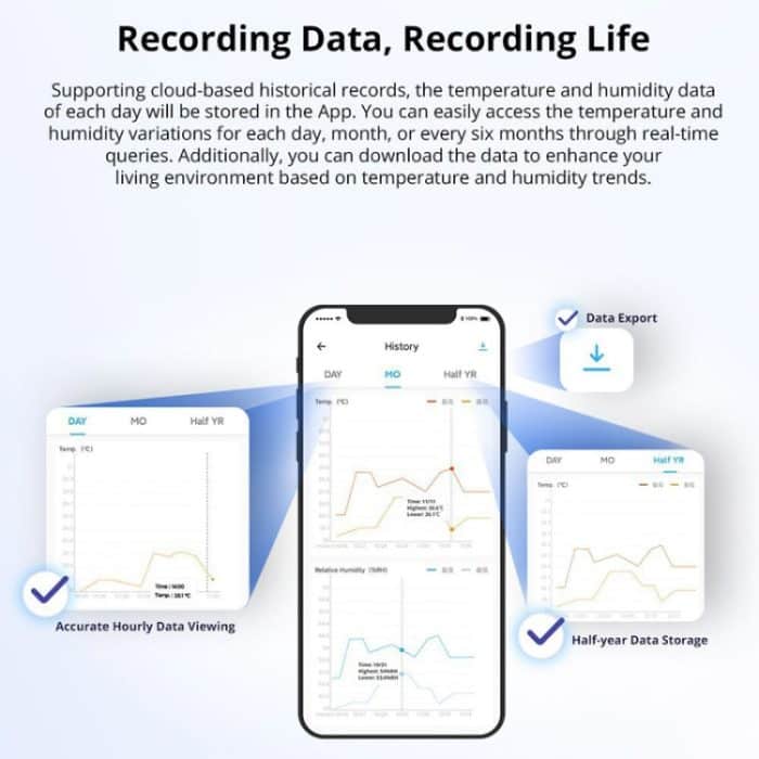 Drahtloser Temperatur- und Feuchtigkeitssensor-Detektor Smart Home, Sonoff SNZB-02P – Bild 6