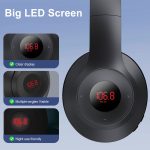 X5 Tragbarer, digitaler Display-Klapp-Headset-FM-Radio-Kopfhörer, Charging White, Charging Black, Bluetooth White – Bild 3