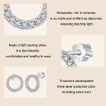 S925 Sterling Silber Platinierte Moissanit Geometrische Kreis Ohrringe – Bild 4