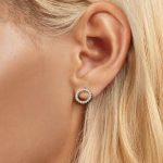 S925 Sterling Silber Platinierte Moissanit Geometrische Kreis Ohrringe – Bild 5