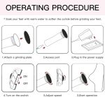 Elektrischer Fußschleifer, Hornhautentferner, abgestorbene Haut, mit 60 austauschbaren Schleifpapierscheiben, US Plug, EU Plug, UK Plug – Bild 7