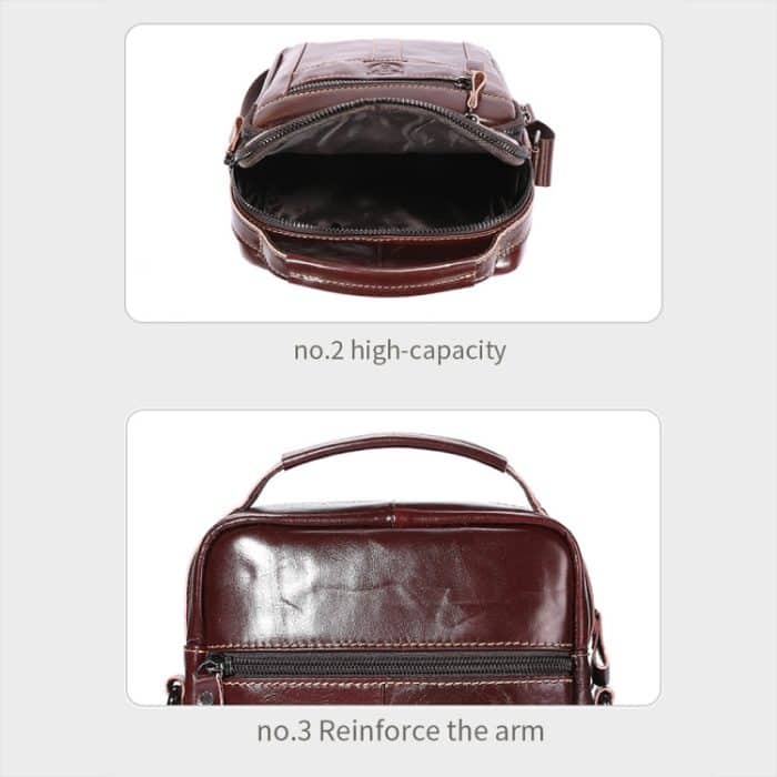 BULL CAPTAIN 0400 Große Umhängetasche aus erster Schicht Rindsleder im Retro-Stil mit einer Schulter – Bild 4