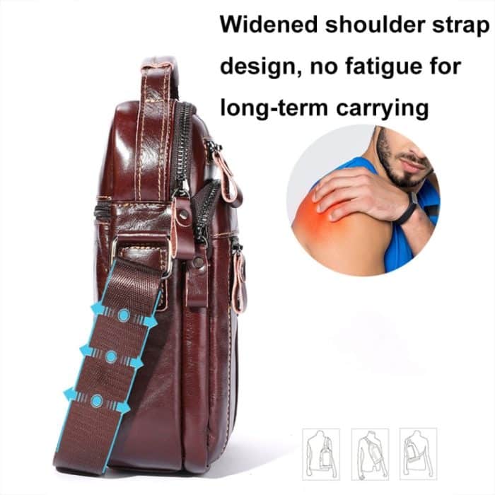 BULL CAPTAIN 0400 Große Umhängetasche aus erster Schicht Rindsleder im Retro-Stil mit einer Schulter – Bild 5