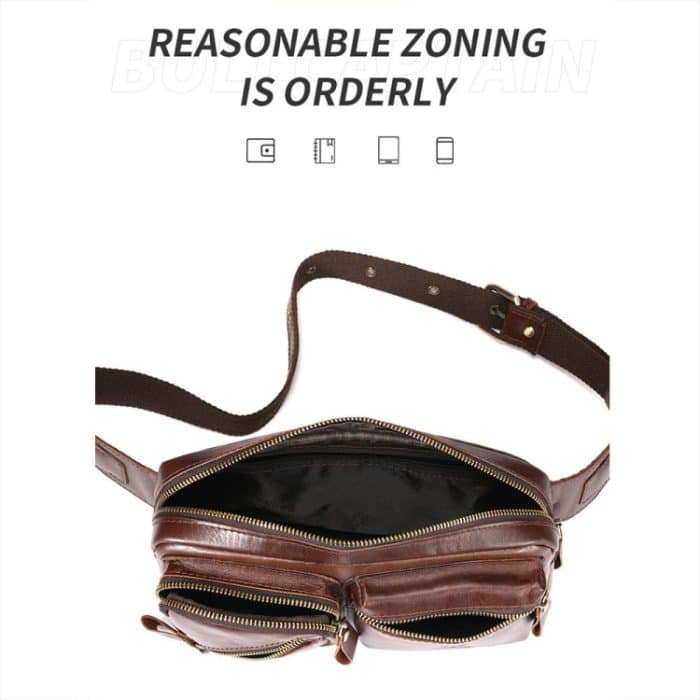 BULL CAPTAIN 082 Große Umhängetasche aus erster Schicht Rindsleder im Retro-Stil mit einer Schulter – Bild 4