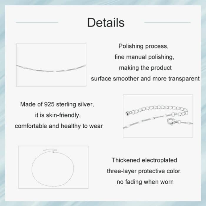 S925 Sterling Silber Platinierte Basic Halskette – Bild 4