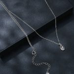 S925 Sterling Silber Platinierte Tropfenförmige Moissanit Halskette – Bild 3