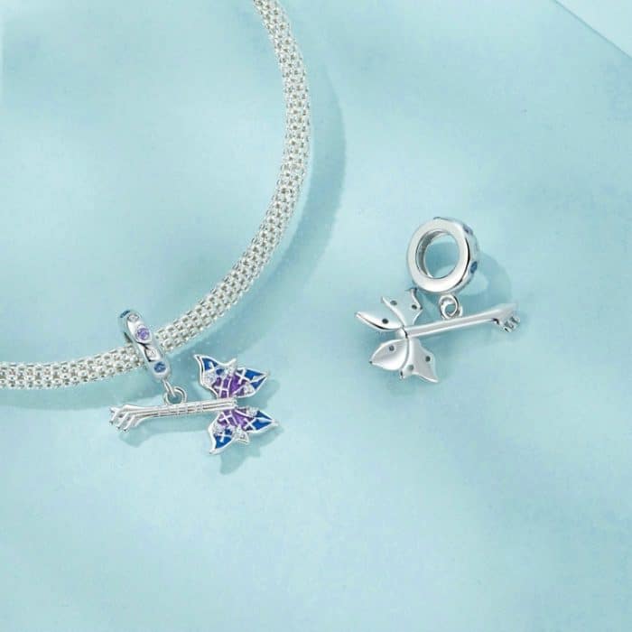 S925 Sterling Silber Platiniert Schmetterling Bass DIY Anhänger – Bild 2